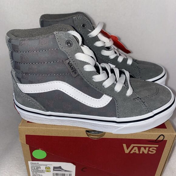 VANS Other - VANS FILMORE CHECKERBOARD High Top Gray NEW AUTHENTIC Youth Kids 13 Off Wall